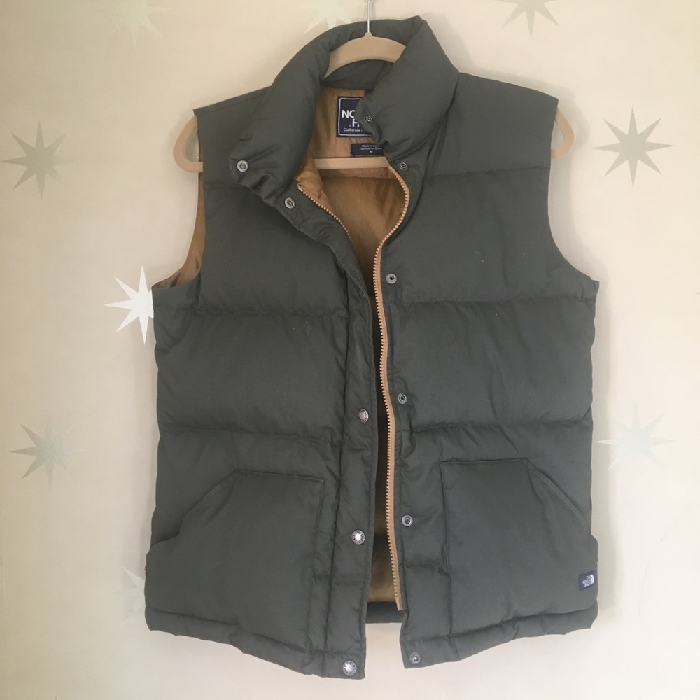 Olive North Face puffer vest